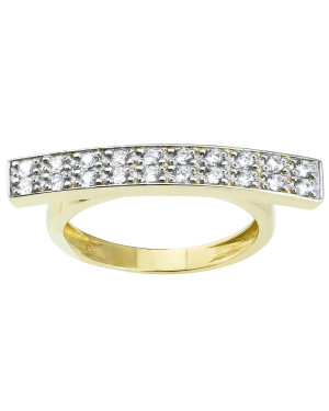 Gold ring 8k unusual shape with stones