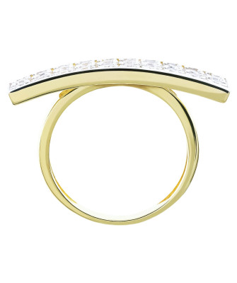 Gold ring 8k unusual shape with stones