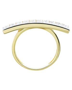 Gold ring 8k unusual shape with stones