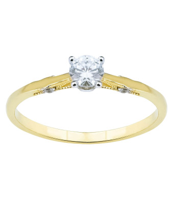 Minimalist engagement ring with cubic zirconia 8k