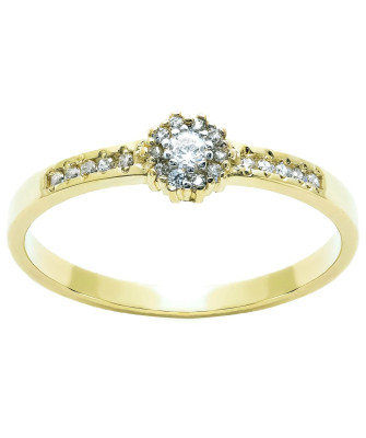 Flower ring with cubic zirconia 8k