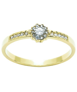 Flower ring with cubic zirconia 8k