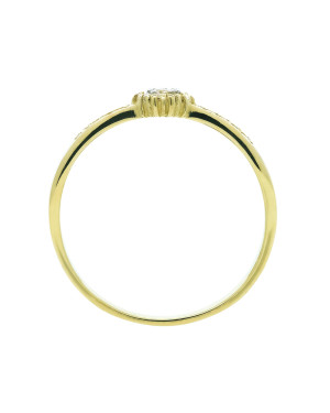 Flower ring with cubic zirconia 8k