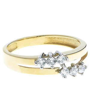 Gold ring 8k modern design cubic zirconia