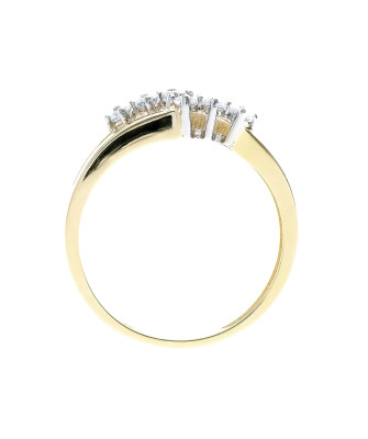 Gold ring 8k modern design cubic zirconia