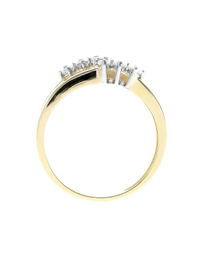 Gold ring 8k modern design cubic zirconia