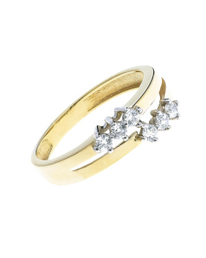 Gold ring 8k modern design cubic zirconia