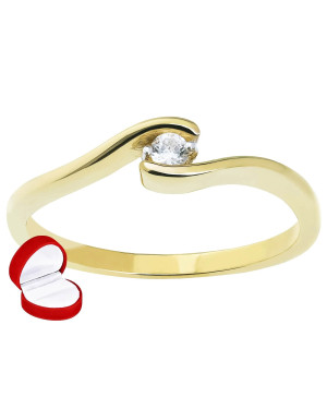 Delicate 8k ring with a white stone