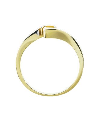 Delicate 8k ring with a white stone