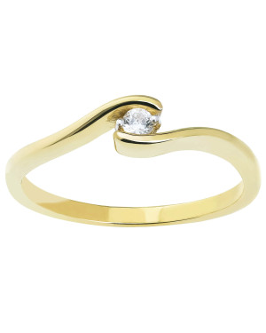 Delicate 8k ring with a white stone