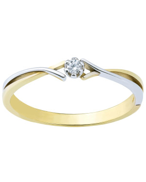 Minimalist ring with cubic zirconia 8k