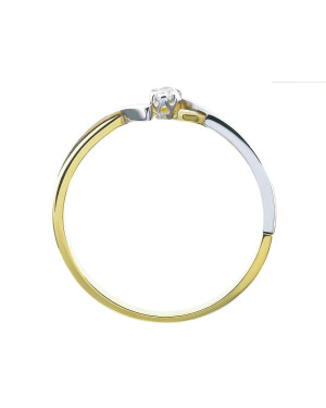 Minimalist ring with cubic zirconia 8k