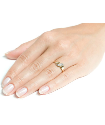 Gold ring 8k wave of zirconia