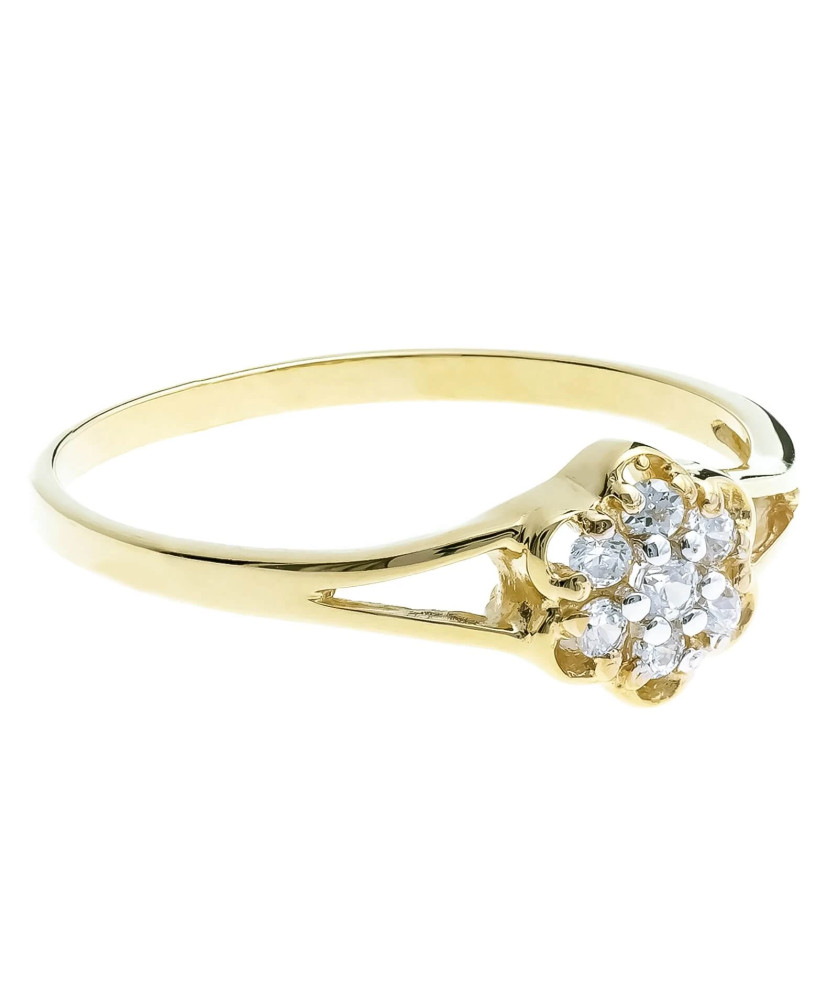 Engagement ring flower gold 8k