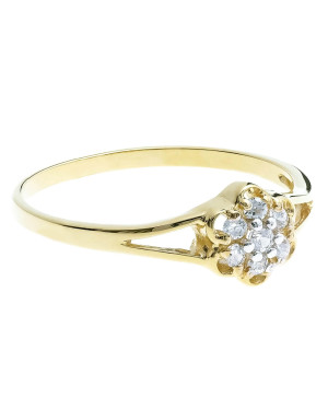 Engagement ring flower gold 8k