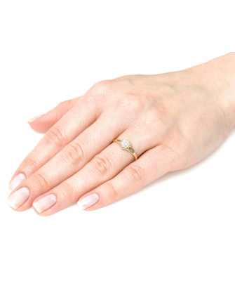 Engagement ring flower gold 8k