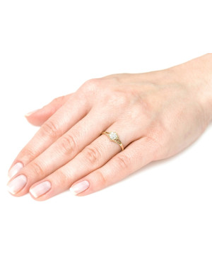 Engagement ring flower gold 8k