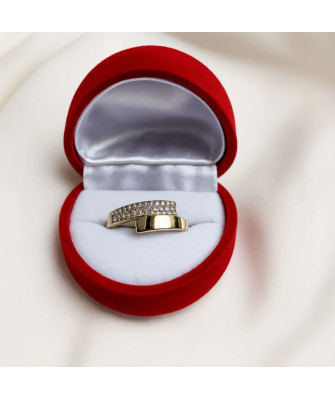 Gold ring with cubic zirconia 8k