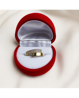 Gold ring with cubic zirconia 8k