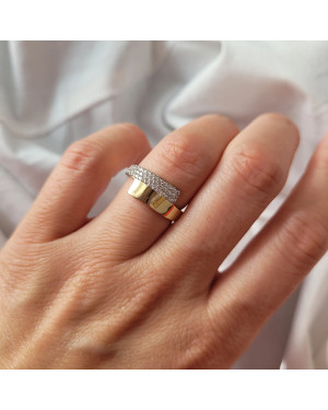 Gold ring with cubic zirconia 8k