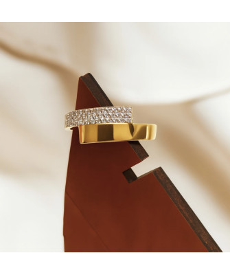 Gold ring with cubic zirconia 8k