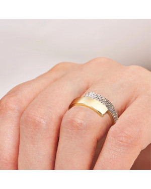 Gold ring with cubic zirconia 8k