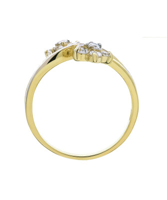 Gold ring with flowers 8k
