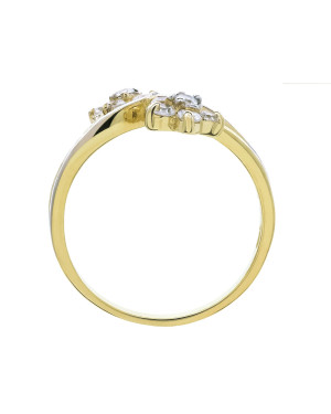 Gold ring with flowers 8k