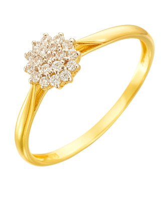 Engagement ring flower gold 8k