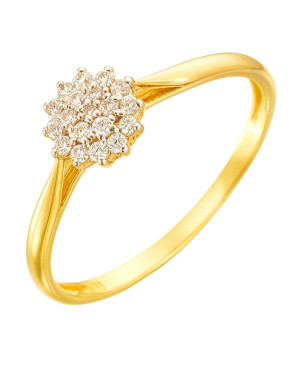 Engagement ring flower gold 8k