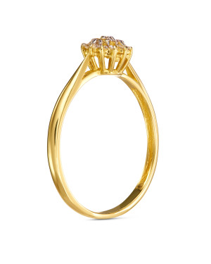 Engagement ring flower gold 8k