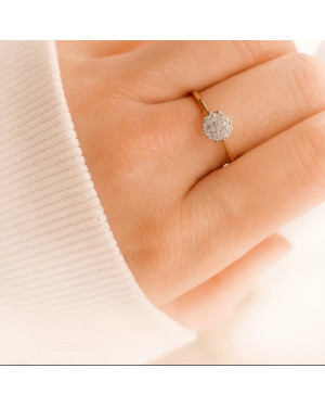 Engagement ring flower gold 8k