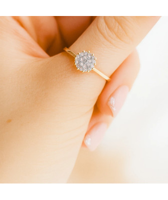 Engagement ring flower gold 8k