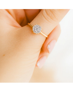Engagement ring flower gold 8k
