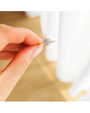 Engagement ring flower gold 8k