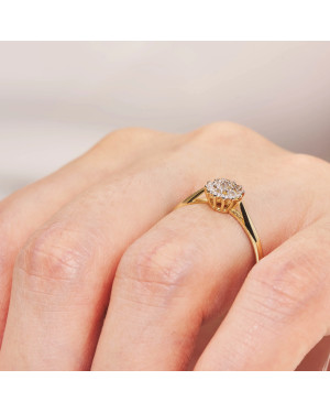 Engagement ring flower gold 8k