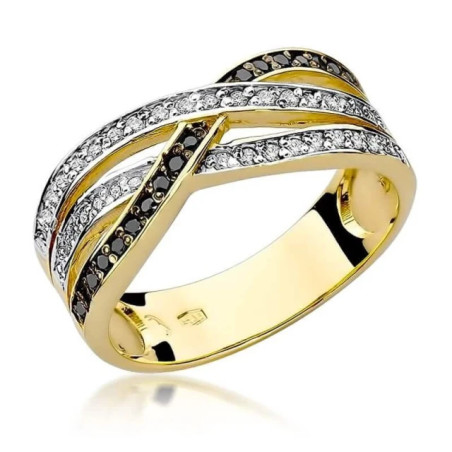 Gold ring with diamond EY-215 black diamonds | GoldJewellery
