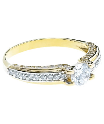 Ring with cubic zirconia gold 8k
