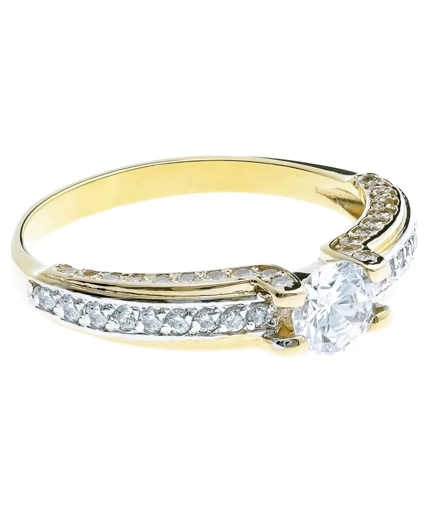 Ring with cubic zirconia gold 8k