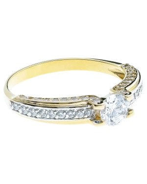 Ring with cubic zirconia gold 8k