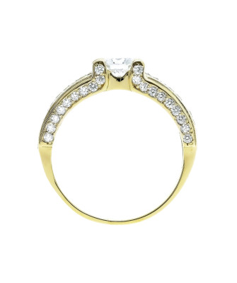 Ring with cubic zirconia gold 8k