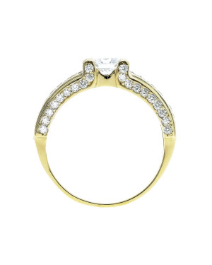 Ring with cubic zirconia gold 8k