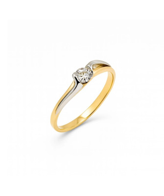 Delicate gold ring with zirconia