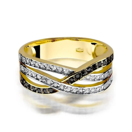 Gold ring with diamond EY-215 black diamonds | GoldJewellery