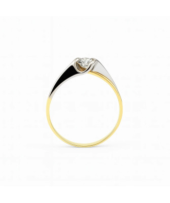 Delicate gold ring with zirconia