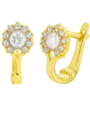 Gold earrings adorned with cubic zirconia 8k
