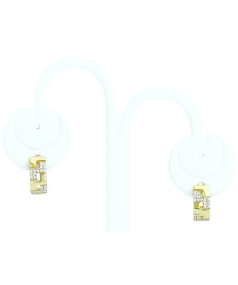 Gold earrings white stones 8k