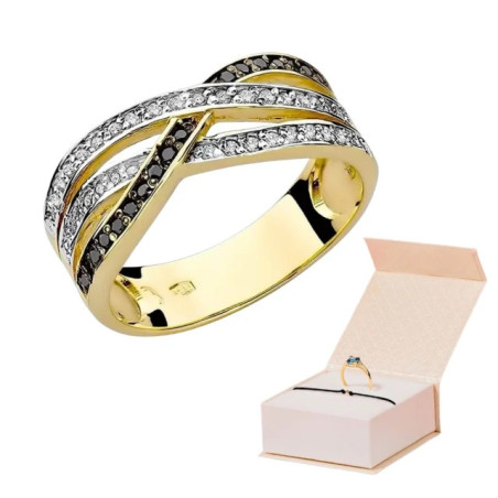 Gold ring with diamond EY-215 black diamonds | GoldJewellery