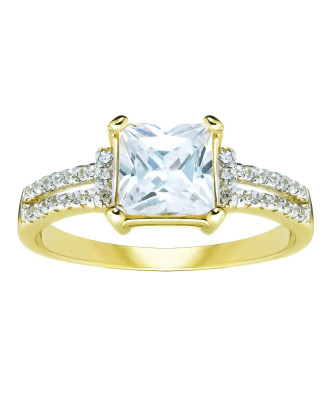 Ring with square cubic zirconia 8k