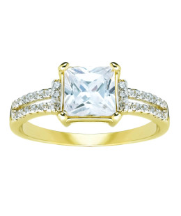 Ring with square cubic zirconia 8k